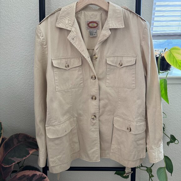 Vintage Banana Republic Khaki Safari Chore Coat Size Medium - Picture 2 of 7